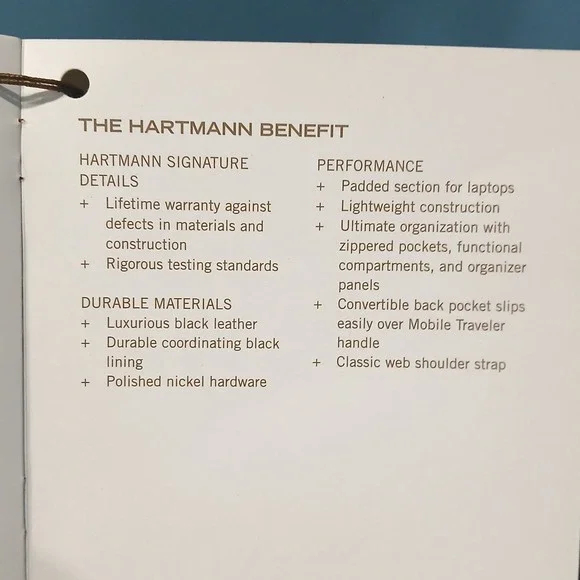 NEW Hartmann Limited Edition Black Leather Laptop Lawyer Briefcase Messenger Bag - Picture 10 of 10